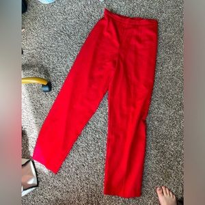 Vintage red elastic waist, work pants, size 8